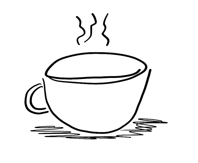 Coffee and notebook on a table